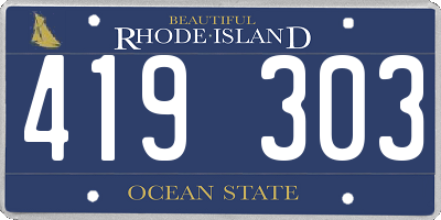 RI license plate 419303