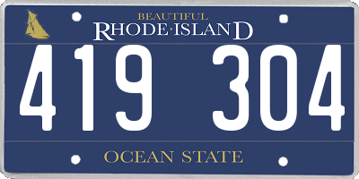 RI license plate 419304