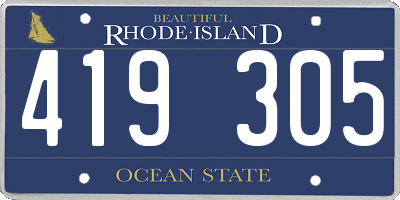 RI license plate 419305