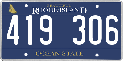 RI license plate 419306