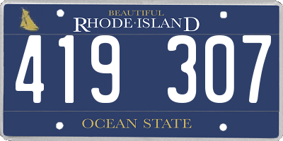 RI license plate 419307