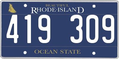 RI license plate 419309