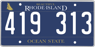 RI license plate 419313