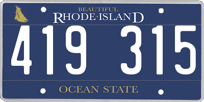 RI license plate 419315