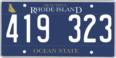 RI license plate 419323