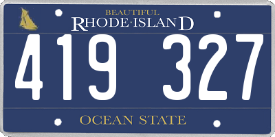 RI license plate 419327