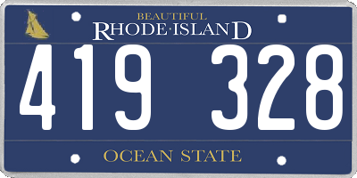 RI license plate 419328