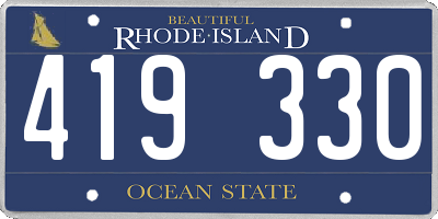 RI license plate 419330