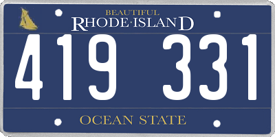 RI license plate 419331