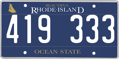 RI license plate 419333