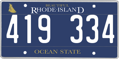 RI license plate 419334