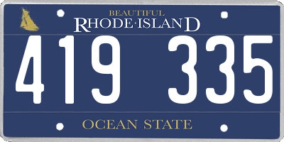 RI license plate 419335