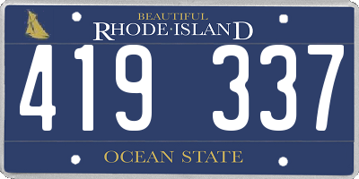 RI license plate 419337