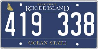 RI license plate 419338