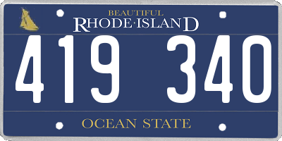 RI license plate 419340