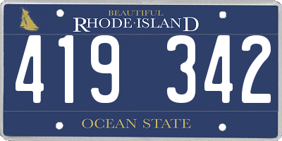 RI license plate 419342