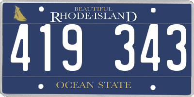 RI license plate 419343