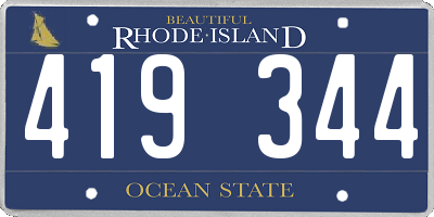 RI license plate 419344