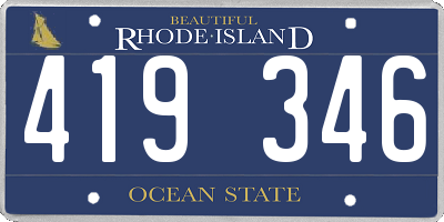 RI license plate 419346