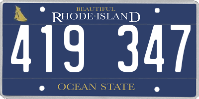 RI license plate 419347