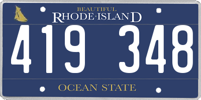RI license plate 419348