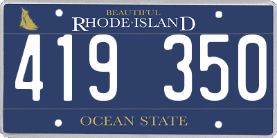 RI license plate 419350