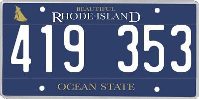 RI license plate 419353