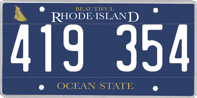 RI license plate 419354