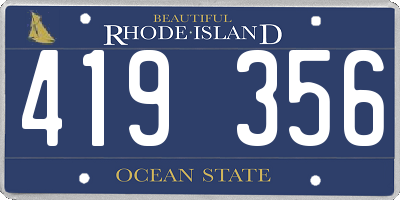RI license plate 419356