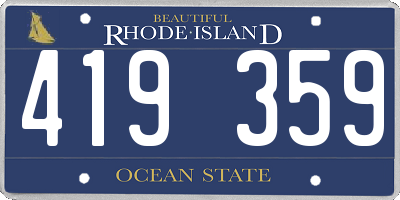 RI license plate 419359