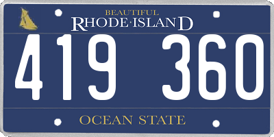 RI license plate 419360