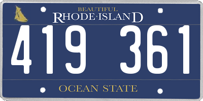 RI license plate 419361