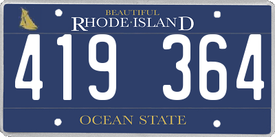 RI license plate 419364