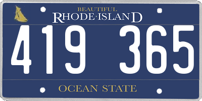 RI license plate 419365