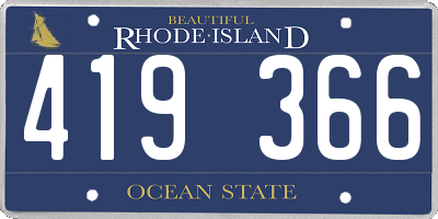 RI license plate 419366