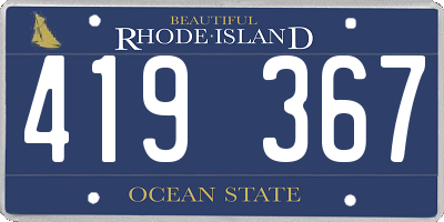 RI license plate 419367