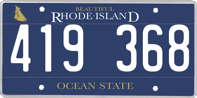 RI license plate 419368