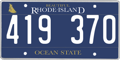 RI license plate 419370