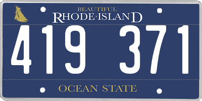 RI license plate 419371