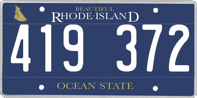 RI license plate 419372