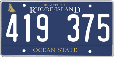 RI license plate 419375