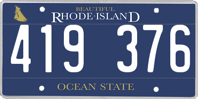 RI license plate 419376