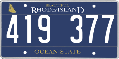 RI license plate 419377