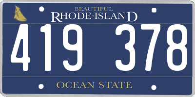 RI license plate 419378