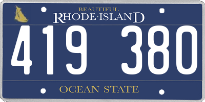 RI license plate 419380