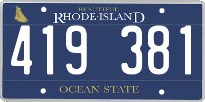 RI license plate 419381