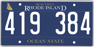 RI license plate 419384