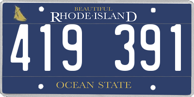 RI license plate 419391