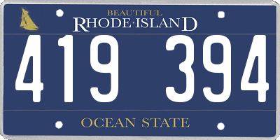 RI license plate 419394