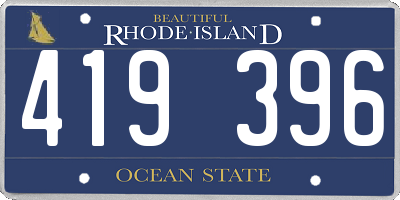RI license plate 419396